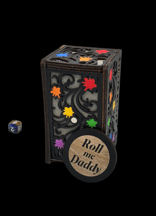 Queer Craft™ Pride Foldable Dice Tower | Magnetic Closure | Solid Wood Design