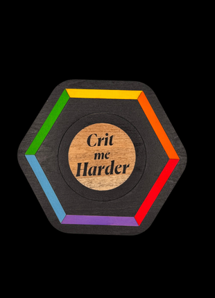 Queer Craft™ Pride Dice Holder + Coaster | Solid Wood 7 Polyhedral Dice Box