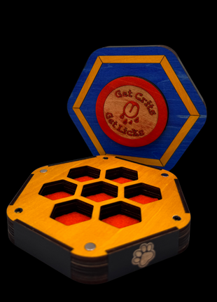 Queer Craft™ Pup Play Dice Holder + Coaster | Solid Wood 7 Polyhedral Dice Box