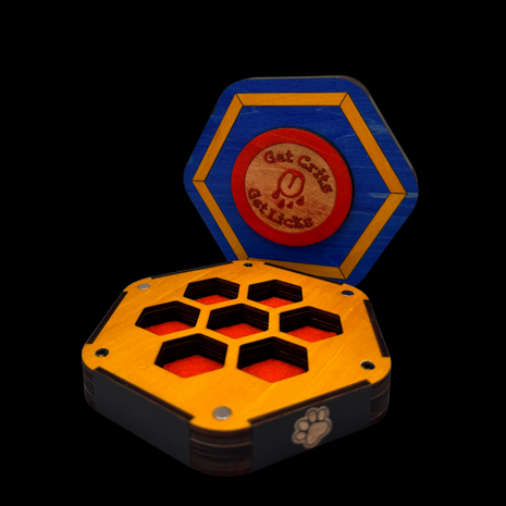 Queer Craft™ Pup Play Dice Holder + Coaster | Solid Wood 7 Polyhedral Dice Box