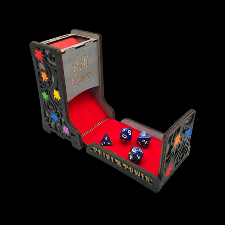Queer Craft™ Pride Foldable Dice Tower | Magnetic Closure | Solid Wood Design