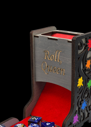 Queer Craft™ Pride Foldable Dice Tower | Magnetic Closure | Solid Wood Design