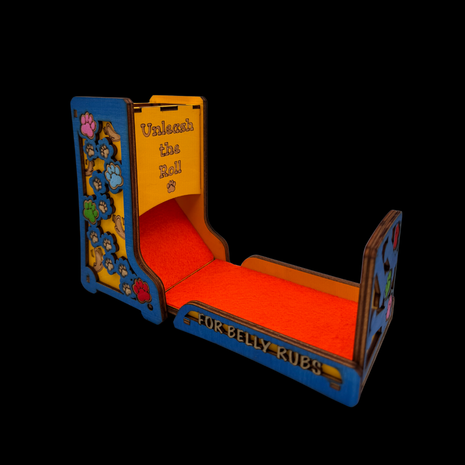 Queer Craft™ Pup Play Foldable Dice Tower | Magnetic Closure | Solid Wood Design