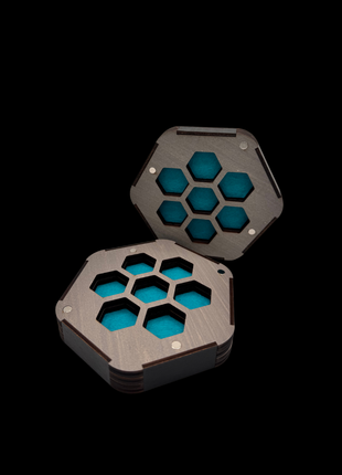 Queer Craft™ Pride Dice Holder + Coaster | Solid Wood 7 Polyhedral Dice Box