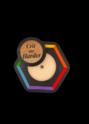 Queer Craft™ Pride Dice Holder + Coaster | Solid Wood 7 Polyhedral Dice Box